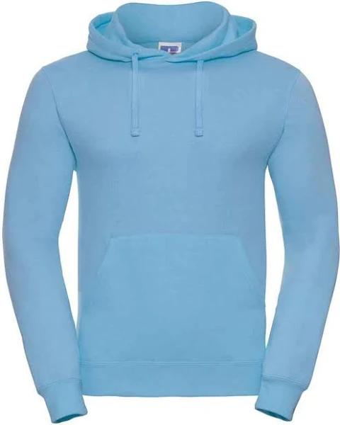 Russell Mens Plain Hoodie Sky Blue M Combed Ringspun Cotton Polyester Mens Hoodie