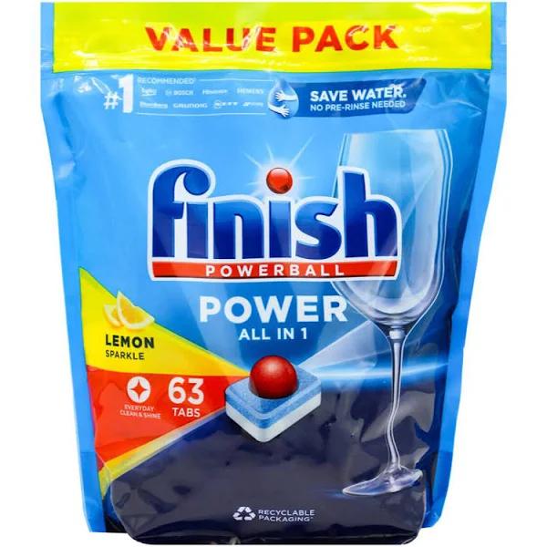 Finish All in 1 Lemon Sparkle Powerball Dishwashing 63 Tablets