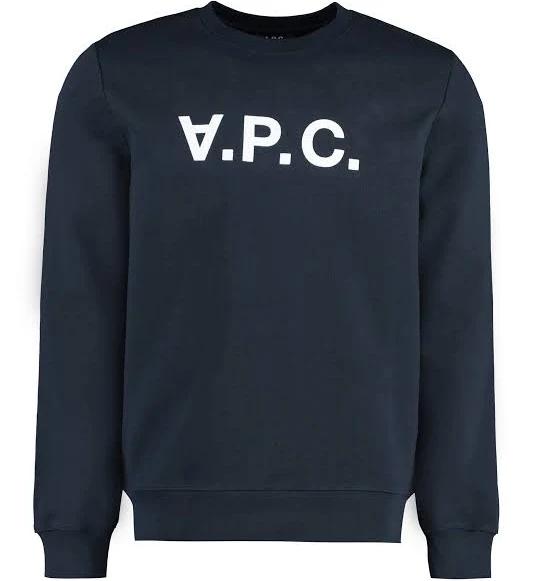 A.P.C. Navy Flocked Sweatshirt