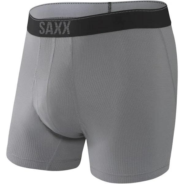 Saxx Underwear Quest Fly Mens Boxer Shorts - Dark Charcoal II