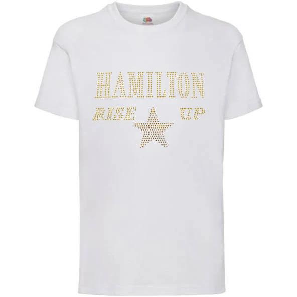 Bling It On Hamilton Musical Rise Up Children's T-Shirt 3-4 / White