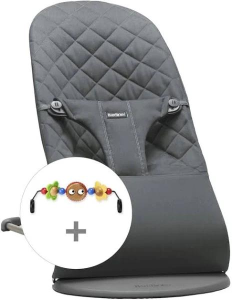 Bouncer Bliss with Toy Dark Grey Frame | Classic Quilt | Anthracite | Googly eyes