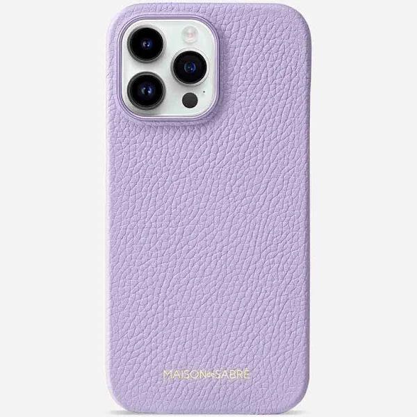 Leather iPhone 14 Pro Max Case Lavender Purple - Slim, Impact Resistant, Lightweight, Built-in Magsafe Chip by Maison De Sabre