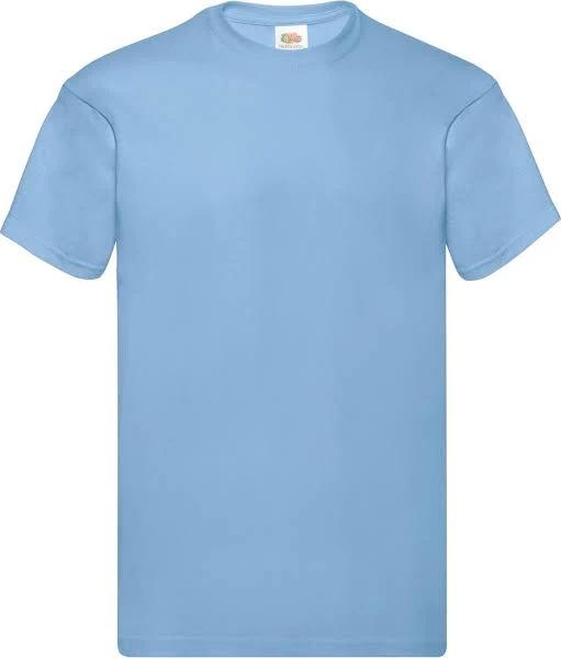 Fruit of The Loom Mens Original T-Shirt Sky Blue S Cotton Mens T-Shirt