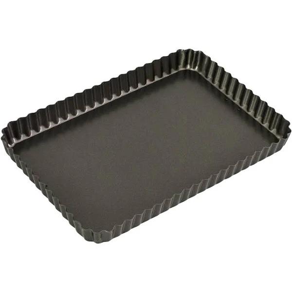 Bakemaster Loose Base Fluted Rectangular Flan/Quiche Pan 31x21x3.5cm