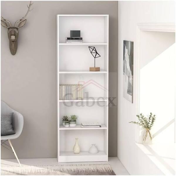 5 Tier Book Cabinet 60x24x175 cm Chipboard - White