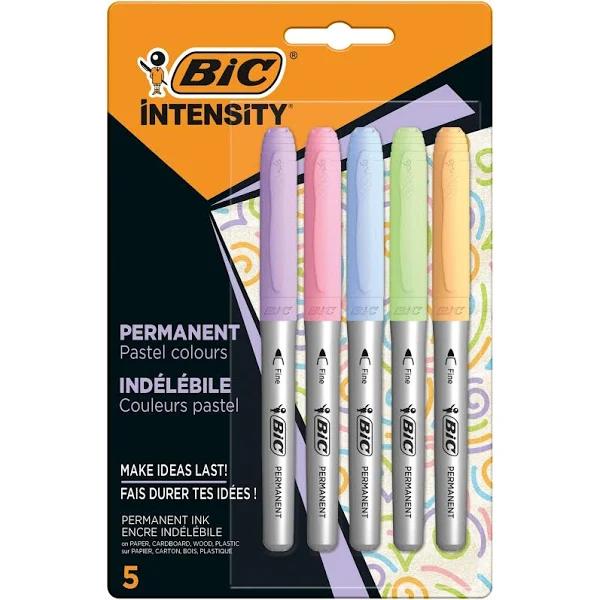 Bic Intensity Fine Pastel Permanent Markers - 5 Pack