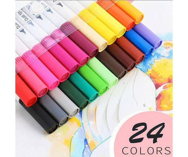 24 Colour Brush Pen Watercolor Art Drawing Painting Artist Sketch Manga Marker