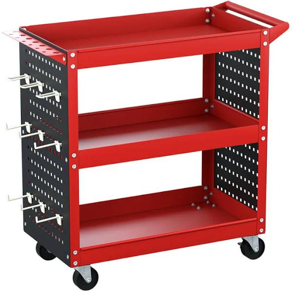 Giantz 3 Tier Tool Cart Trolley Toolbox Workshop Garage Storage Organizer 150kg