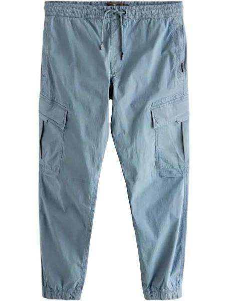 Mens Next Mid Blue Grey Regular Fit Stretch Utility Cargo Trousers