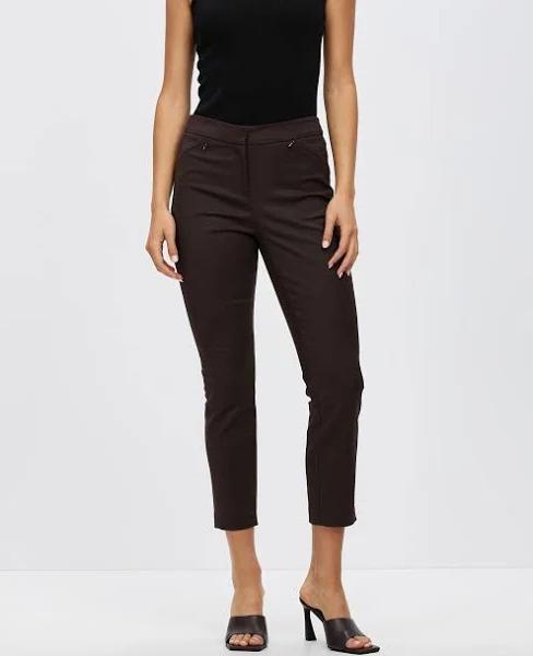 David Lawrence Sarah Compact Cotton Pant in Brown 8