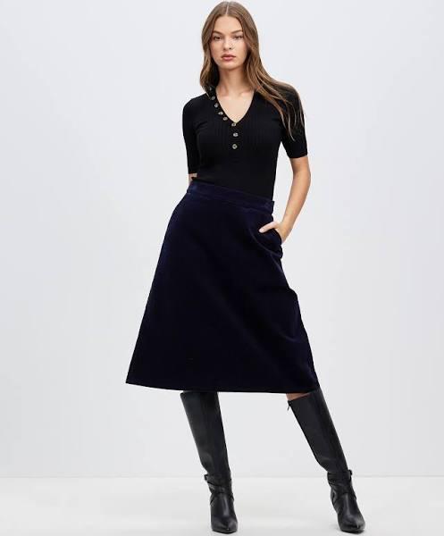 Vera A-Line Cord Skirt - 14 - David Lawrence