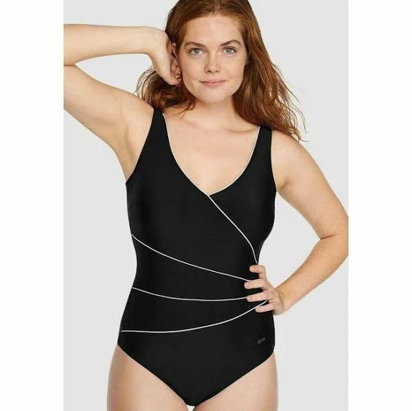 Naturana One-piece Control Swimsuit - Black-White - 24D