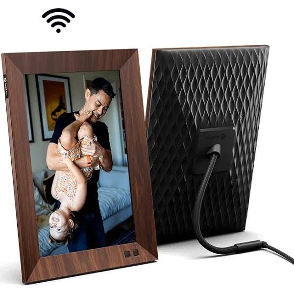 Nixplay Smart Digital Picture Frame 10.1 inch Wood-Effect - Share Moments Instantly Via Email or App