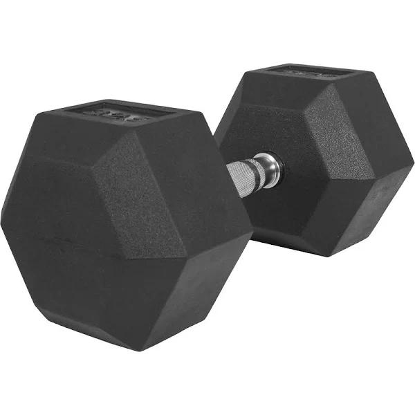 Gorilla Sports Premium Rubber Hex Dumbbell - 32.5kg