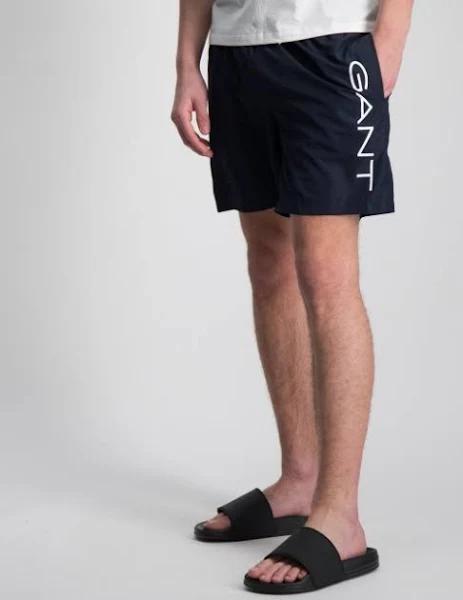 Mens Gant Lightweight Logo Swim Shorts - Blue