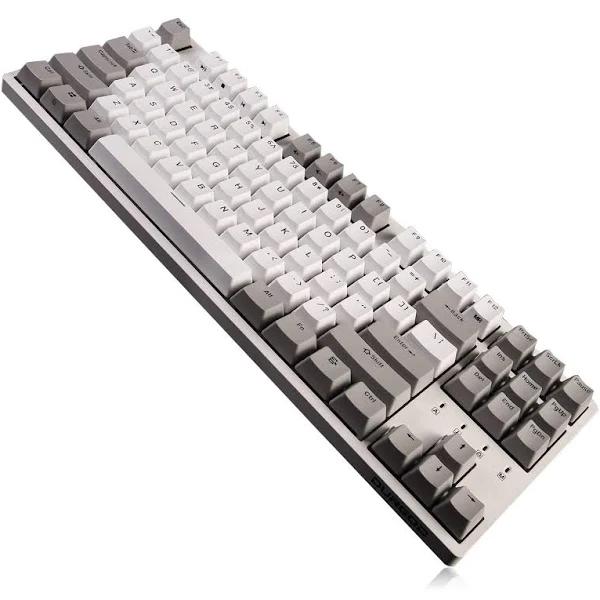 DURGOD Taurus K320 TKL Mechanical Gaming Keyboard - 87 Keys - Double Shot PBT - NKRO - USB Type C (Cherry Silent Red, White)