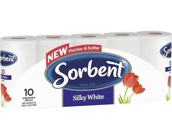 Sorbent Toilet Tissue Silky White 10 Rolls