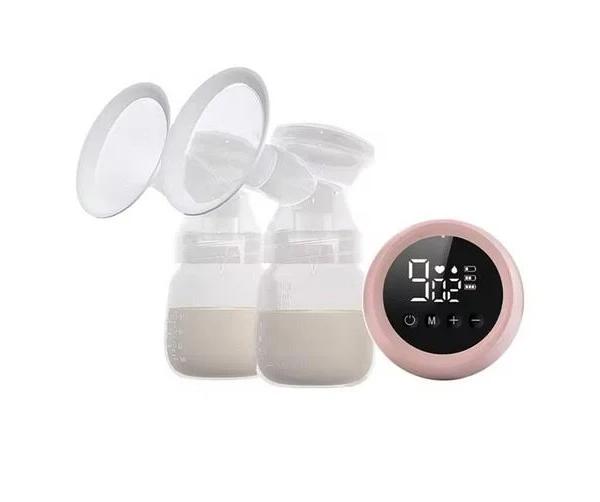 Electric Dual Breast Pump LCD Display Breastfeeding Pump 3 Modes Nursing Breast Milk Pump Pink