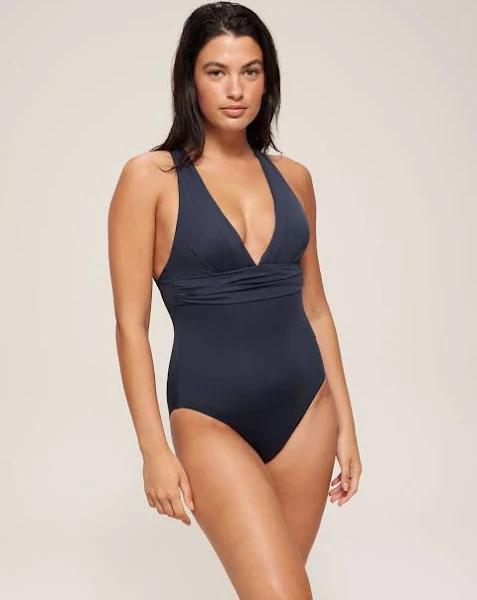 Seafolly Cross Back One Piece , True Navy, Size 16