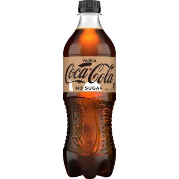 Coca-Cola No Sugar Vanilla Soft Drink Bottle 600ml