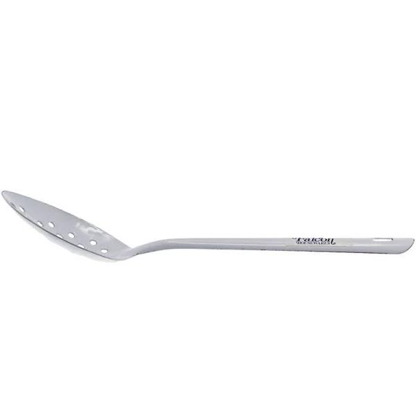 Falcon Enamel Perforated Spoon - White