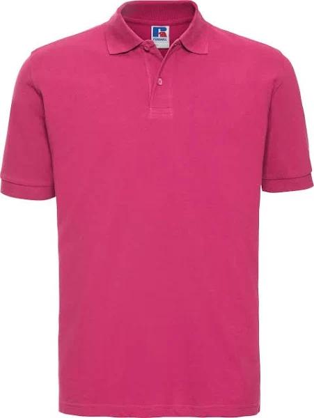 Russell Mens 100% Cotton Short Sleeve Polo Shirt (Fuchsia) (M)