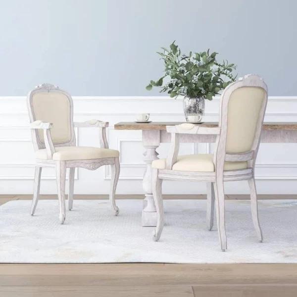 Dining Chairs 2 Pcs Beige 62x59.5x100.5 cm Linen