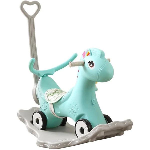 BoPeep Kids 4-in-1 Rocking Horse Toddler Baby Horses Ride On Toy Rocker Green