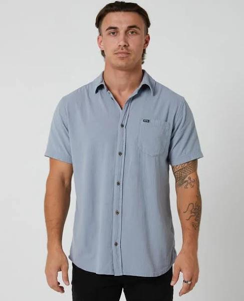 Washed Short Sleeve Shirt Dusty Blue / M