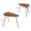 VASAGLE Set of 2 Nesting Table Rustic Brown and Black