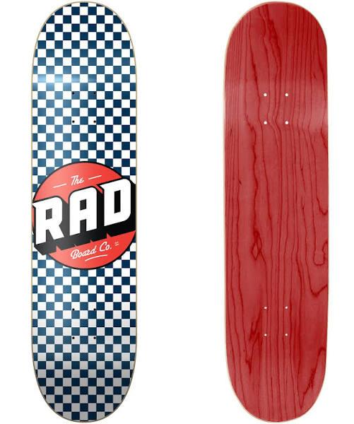 Rad Logo Skateboard Deck - Checkers Navy/White 8.25