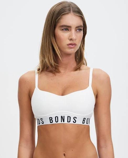 Bonds Icons Wirefree Bra in White Size: 8