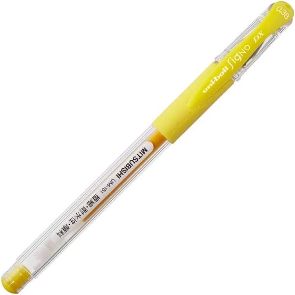 Uni-Ball Signo DX UM-151 Gel Pen - 0.38mm - Yellow