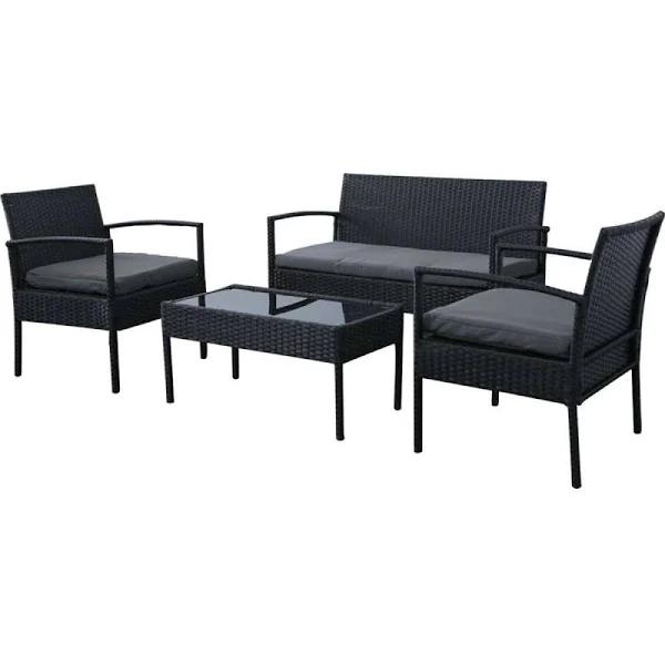 Elora 4pc Lounge Dining Set Outdoor Furniture Rattan Wicker Chair Table Garden Patio Balcony Wws - AfterPay & zipPay Available