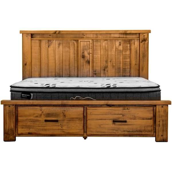 Niles Pine Wood Bed with Storage - King | Cassa Vida