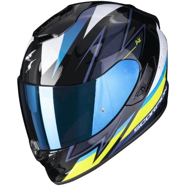 Scorpion EXO-1400 Evo Air Thelios Helmet, blue-yellow, Size XL