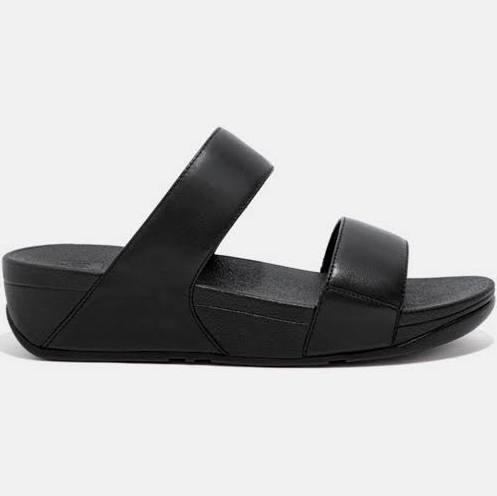 FitFlop Lulu Leather Black Slides