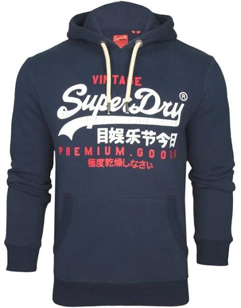 Superdry Vintage Logo Duo Hoodie Blue M Man