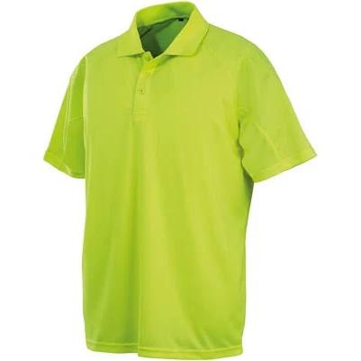 Spiro Impact Mens Performance Aircool Polo T-Shirt Flo Yellow XXS