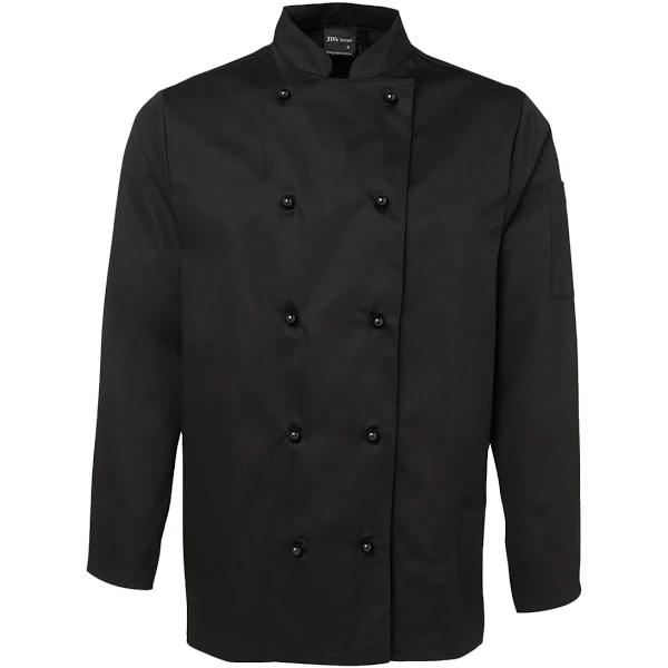 JB's Wear Unisex Long Sleeve Unisex Chefs Jacket - Black - Size XL