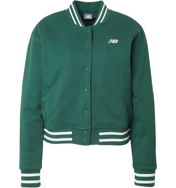 New Balance Women's Sportswear's Greatest Hits Varsity Jacket Nightwatch Green - Size XL