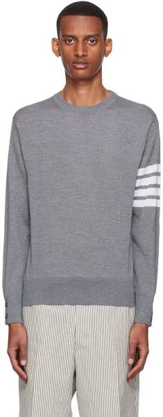 Thom Browne Grey Merino 4-Bar Sweater