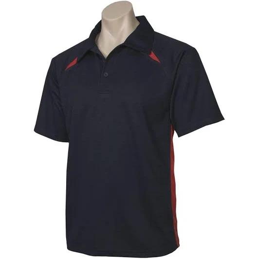 Biz Collection Mens Splice Polo (P7700) L / Navy/Red