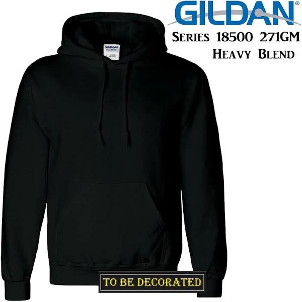 Gildan Black Hoodie Heavy Blend Basic Hooded Sweat Sweater Big Mens S -5XL