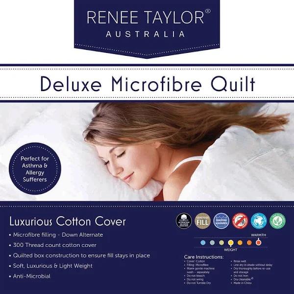 Renee Taylor Deluxe High Loft Microfibre Quilt, Single