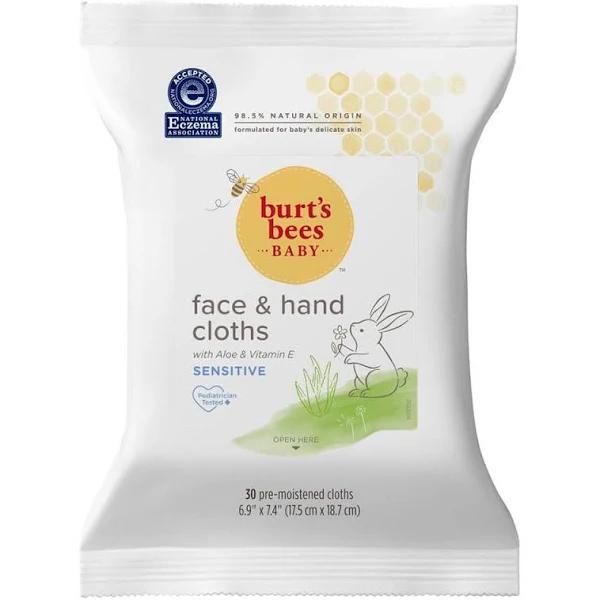 Burt's Bees - Baby Bee Face and Hand Cloths - 30 Cloths