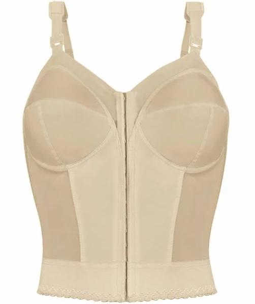 Exquisite Form Fully Front Close Longline Posture Wire-Free Bra - Beige - 22DD Beige