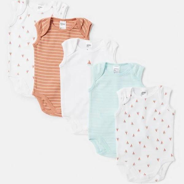 Kmart 5 Pack Organic Cotton Bodysuit - Boat A Size: 00000