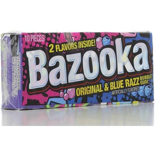 Bazooka Bubble Gum Original & Blue Razz 10ct